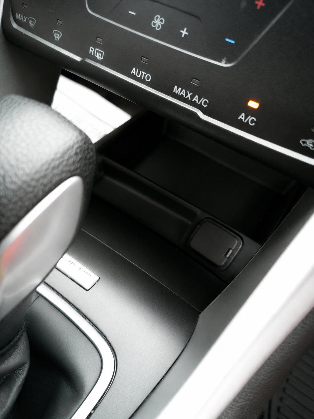 Center console after interior detailing