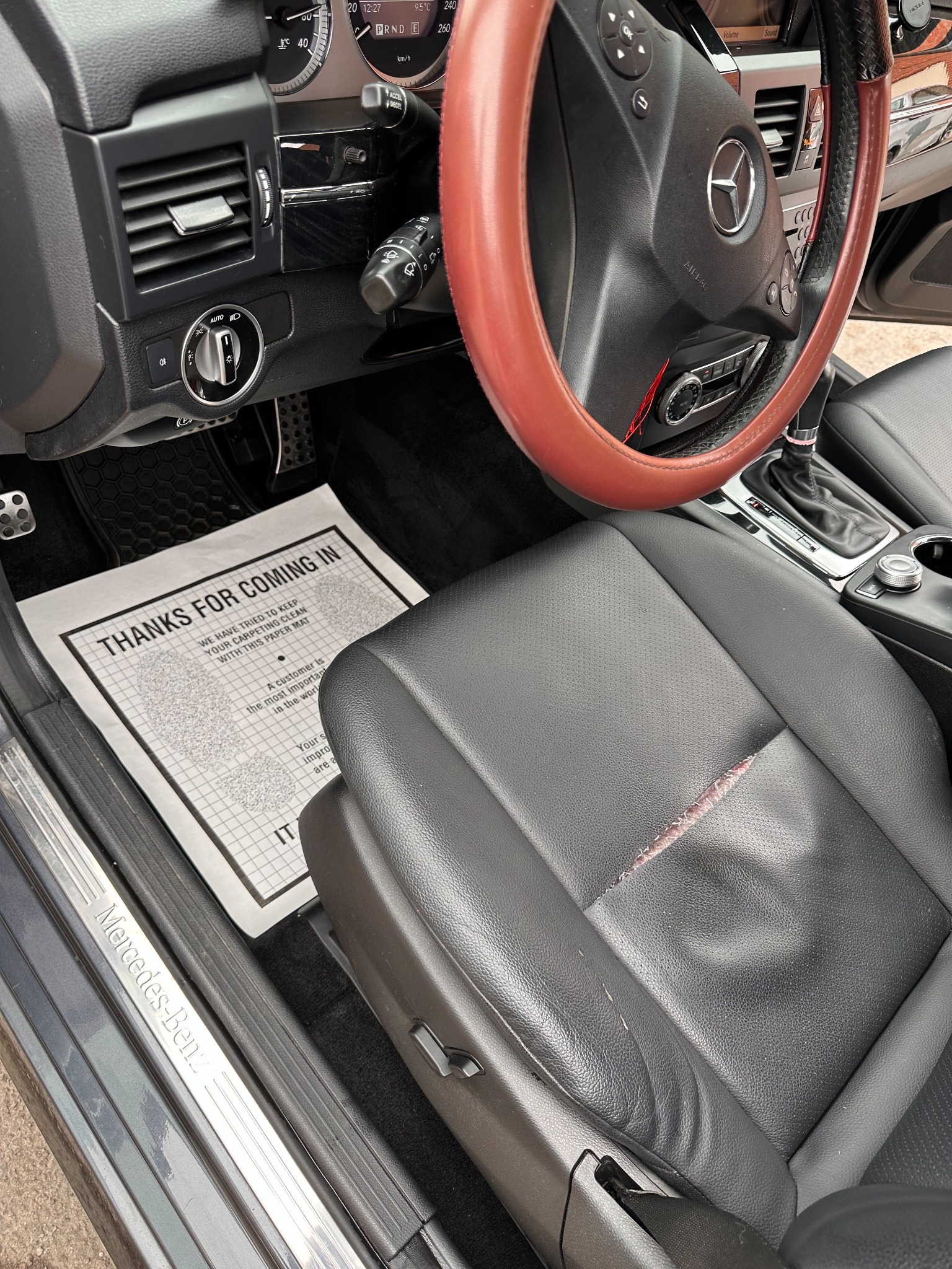 Mercedes driver area after detailing